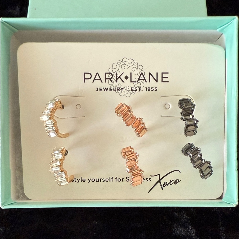 Park Lane Gold, Silver, and Black Earrings Trio